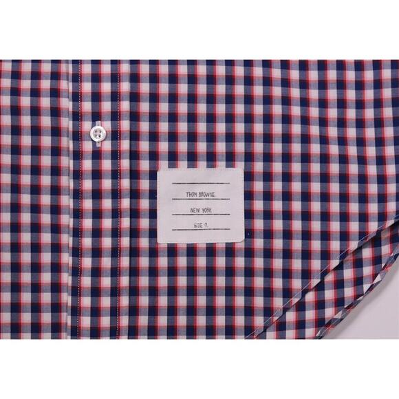 Thom Browne White/Blue/Red Check Gingham Dress Shirt 0/Small - Picture 4 of 6